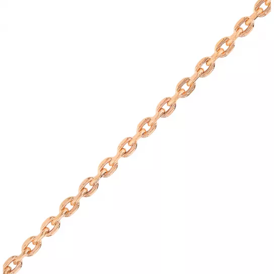 Золотая цепочка 585 на шею, плетение якорное пустотелое, длина 40 см, цвет красное золото
