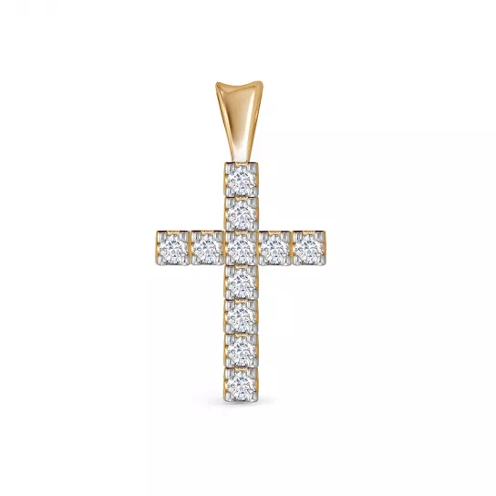 Золотая подвеска 585, женская, с бриллиантом