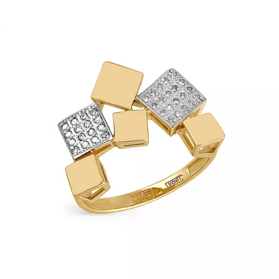 Золотое кольцо 585, женское, размер 17