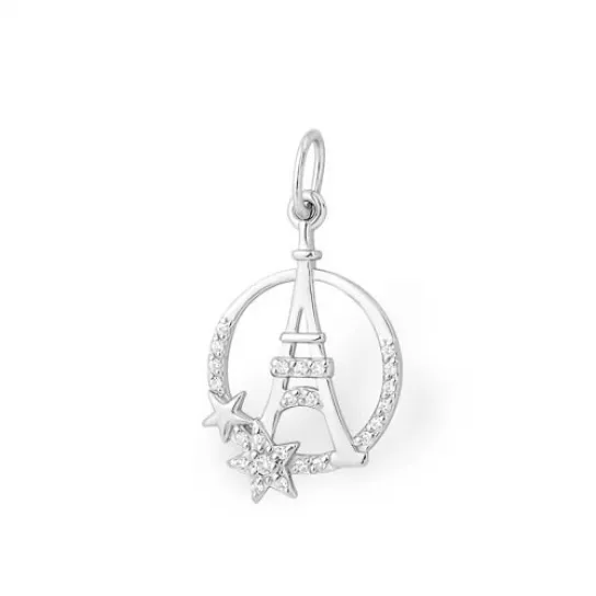Подвеска с фианитом из серебра