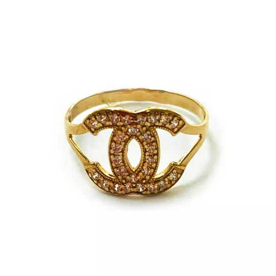 Золотое кольцо 585, женское, с фианитом, размер 18.5