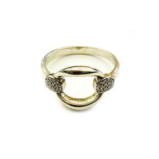 Серебряное кольцо 925, женское, с фианитом, размер 18