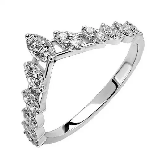 Серебряное кольцо 925, женское, с фианитом, размер 16.5