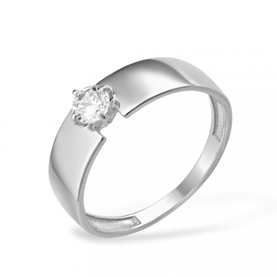 Серебряное кольцо 925, женское, с фианитом, размер 18