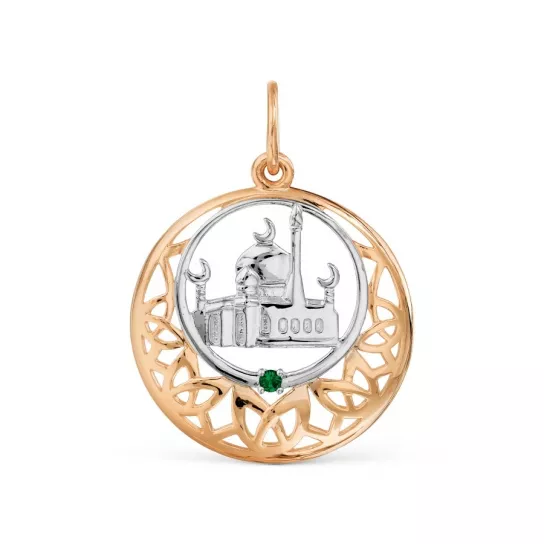 Золотая подвеска 585, с фианитом