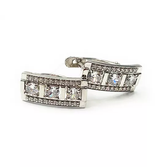 Серебряные серьги 925, женские, с фианитом