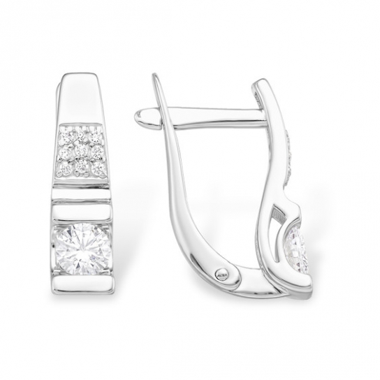 Серебряные серьги 925, женские, с фианитом