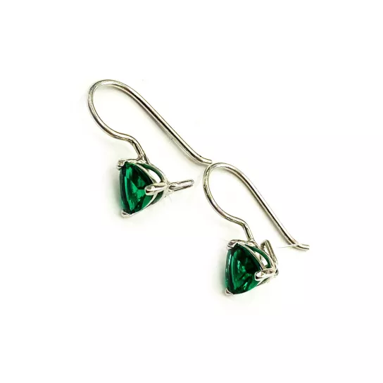 Серьги детские с фианитом из серебра