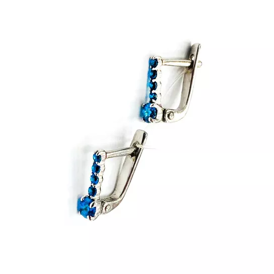 Серьги детские с фианитом из серебра