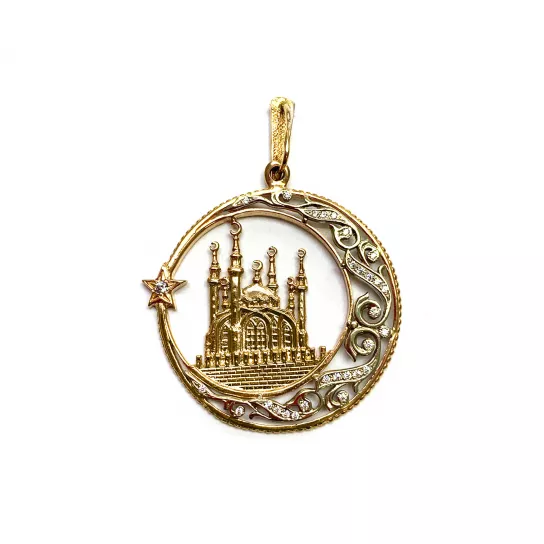 Золотая подвеска 585, с фианитом