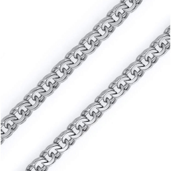 Серебряная цепочка 925 на шею, плетение гарибальди, длина 60 см