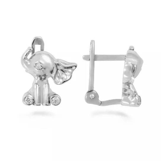 Серьги детские с фианитом из серебра