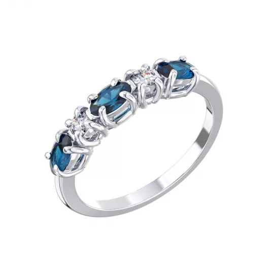 Серебряное кольцо 925, женское, с кварцем и фианитом, размер 18.5