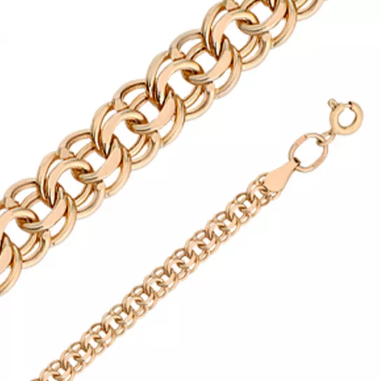 браслет 585, плетение гарибальди пустотелая, длина 21 см