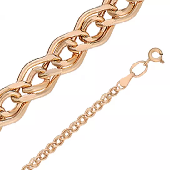 браслет 585, плетение нонна пустотелая, длина 18 см