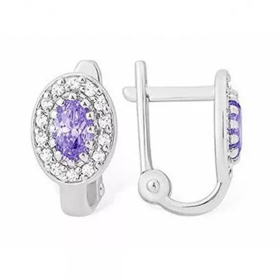 Серебряные серьги 925, женские, с фианитом