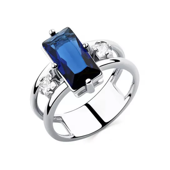 Серебряное кольцо 925, женское, с фианитом, размер 18