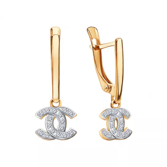 Золотые серьги 585, женские