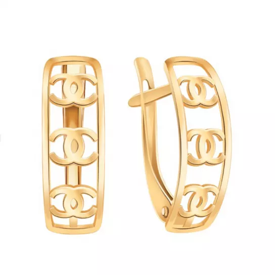 Золотые серьги 585, женские