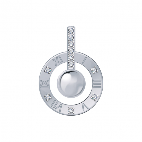 Серебряная подвеска 925, женская, с фианитом