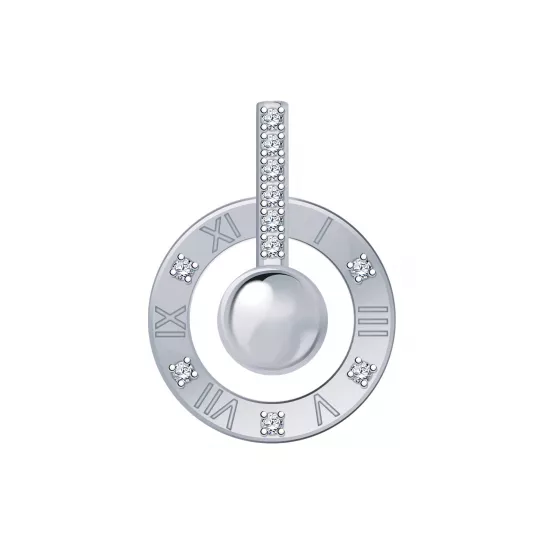 Серебряная подвеска 925, женская, с фианитом