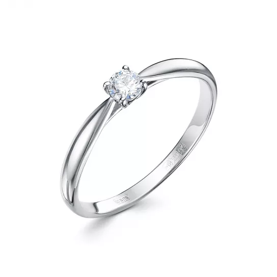 Золотое кольцо 585, с бриллиантом, размер 17