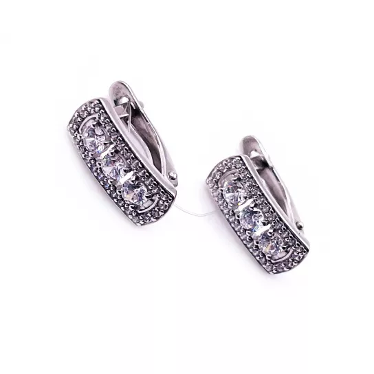 Серебряные серьги 925, женские, с фианитом