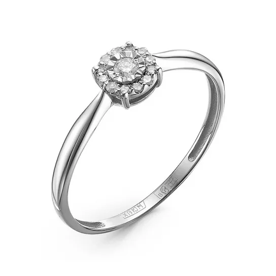 Золотое кольцо 585, женское, с бриллиантом, размер 18