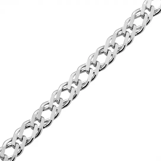 Серебряная цепочка 925 на шею, плетение двойной ромб, длина 50 см