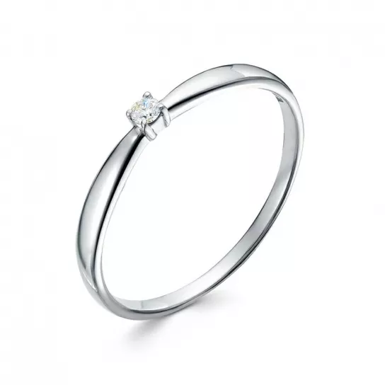 Золотое кольцо 585, женское, с бриллиантом, размер 15