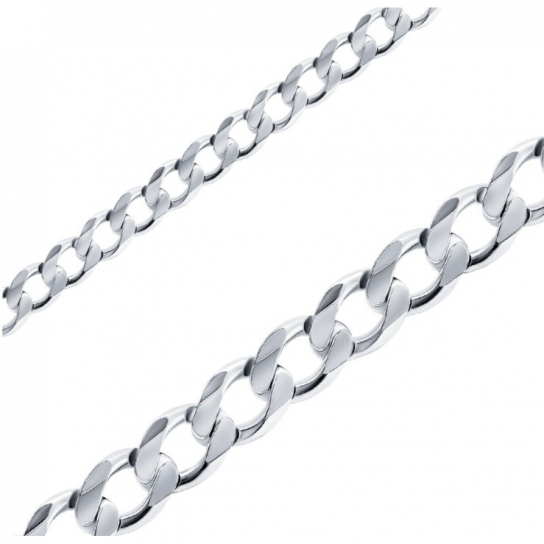 Серебряная цепочка 925 на шею, плетение панцирное, длина 40 см