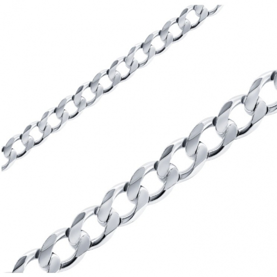 Серебряная цепочка 925 на шею, плетение панцирное, длина 55 см