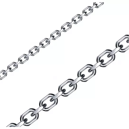 Серебряная цепочка 925 на шею, плетение якорное, длина 55 см