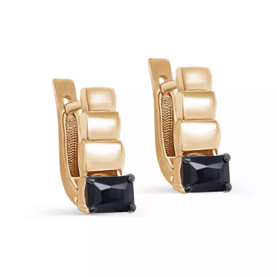 Золотые серьги 585, женские, с сапфиром