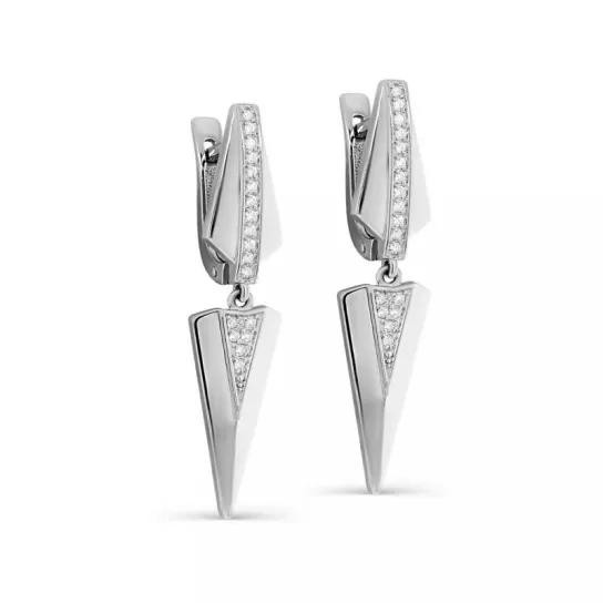 Серебряные серьги 925, женские, с фианитом