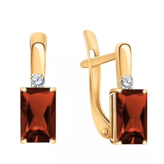 Золотые серьги 585, женские, с ситаллом