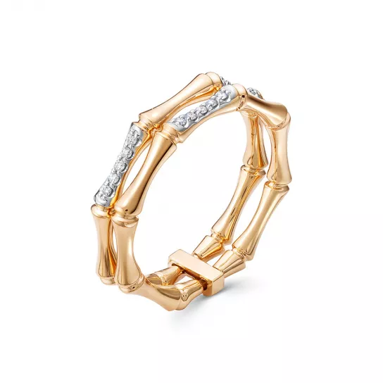 Золотое кольцо 585, женское, с бриллиантом, размер 18