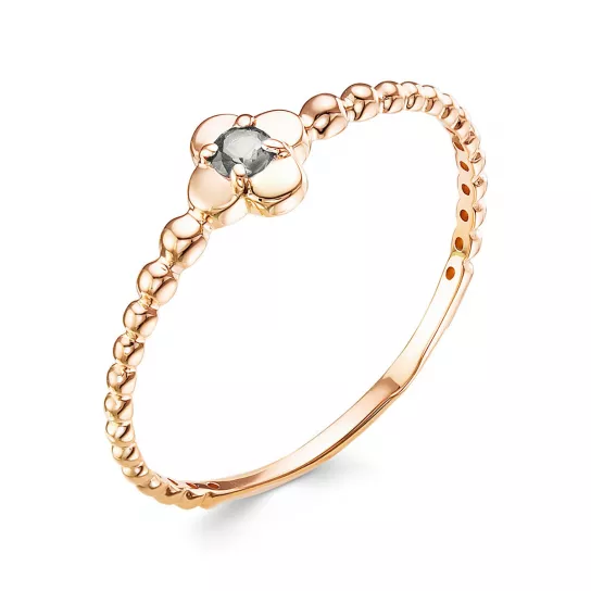 Золотое кольцо 585, женское, с фианитом, размер 18.5