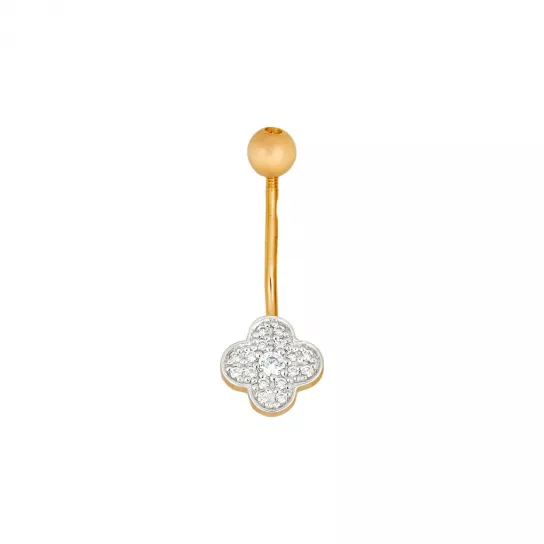 Пирсинг с фианитом из золота