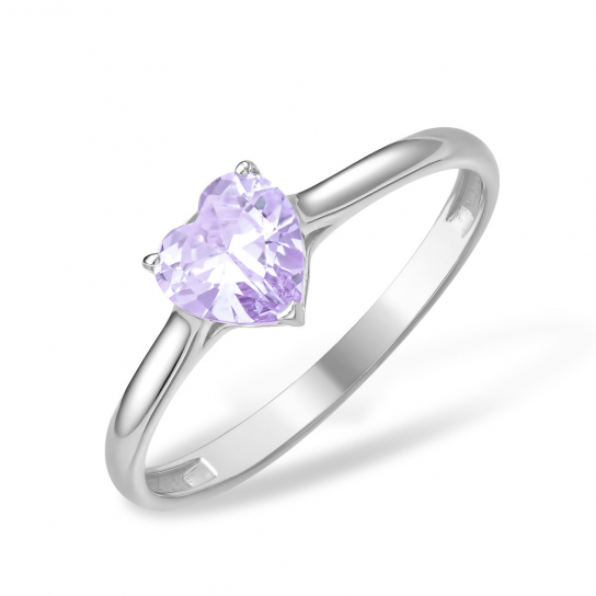 Серебряное кольцо 925, женское, с фианитом, размер 19.5