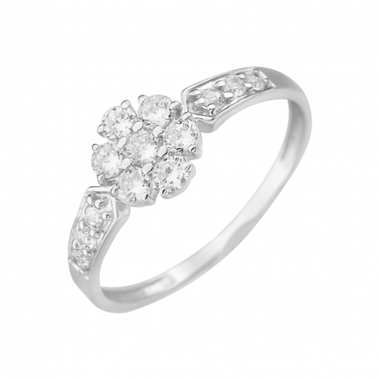 Серебряное кольцо 925, женское, с фианитом, размер 19