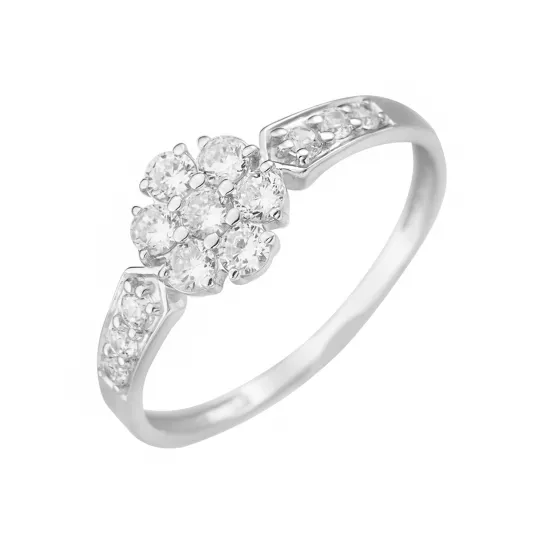 Серебряное кольцо 925, женское, с фианитом, размер 19
