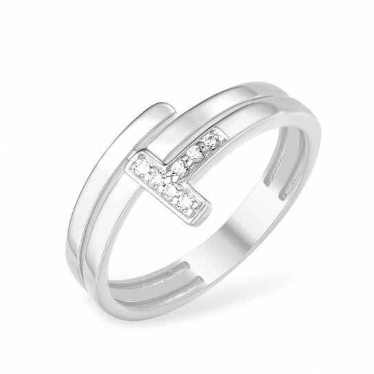 Серебряное кольцо 925, женское, с фианитом, размер 17
