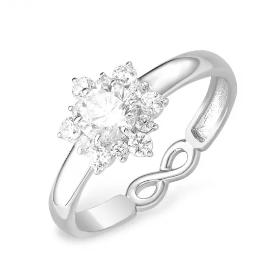 Серебряное кольцо 925, женское, с фианитом, размер 18