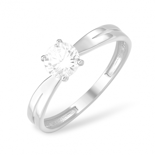 Серебряное кольцо 925, женское, с фианитом, размер 17.5