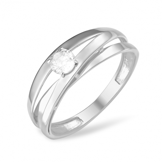 Серебряное кольцо 925, женское, с фианитом, размер 17