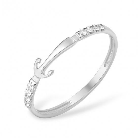 Серебряное кольцо 925, женское, с фианитом, размер 17