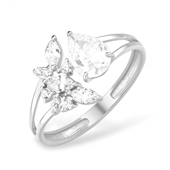 Серебряное кольцо 925, женское, с фианитом, размер 18.5