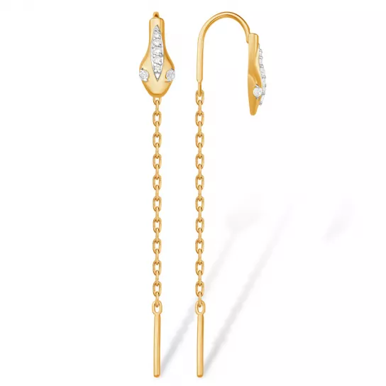 Серебряные серьги 925, женские, с фианитом
