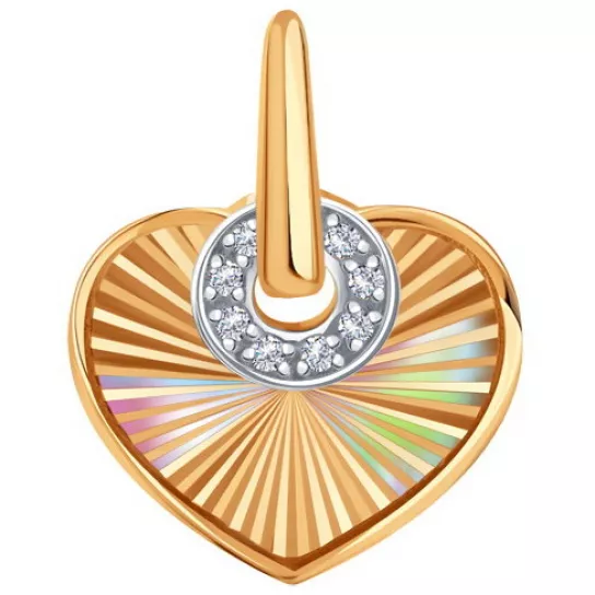 Золотая подвеска 585, женская, с фианитом